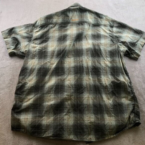 Ariat Mens Rebar Shirt Size XXL Casual Short Sleeve Plaid Button Up Green Pocket - Picture 14 of 14